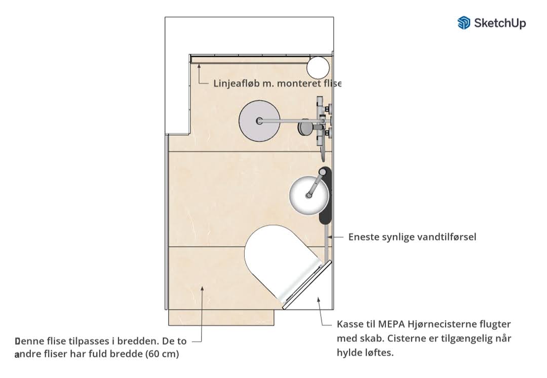 Bathroom design, top view Top view of bathroom design